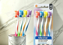 Зубная щётка набор 4 шт. Mr.Star мягкая - KD8100-4 код40001