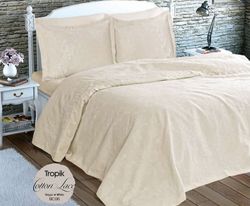 КПБ Tropic Cotton Lace (простыня+пике+4нав.) с кружевом - 1150-01